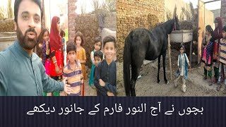 Hareem and her friends visit ALNoor FarmKids meet with Village Pets [upl. by Ardnua84]