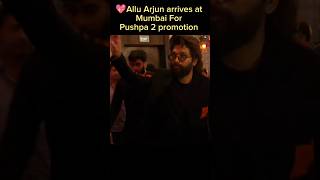 Pushpa 2 promotion in Mumbai allu Arjun and Rashmika mandanna arrive [upl. by Adniuqal]