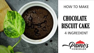 Chocolate Biscuit Cake  4 Ingredient  Eggless Chocolate Cake Recipe  Pamos Homemade [upl. by Renner388]