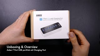 Unboxing amp Overview Anker 7Port USB Hub mit Charging Port [upl. by Ytinirt]