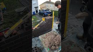 Laying a pier cap bricklaying [upl. by Mady]