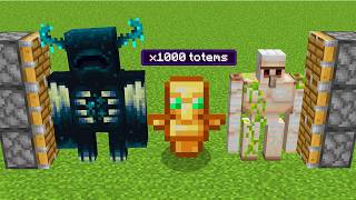 X1000 Totem Of UNDYING And X100 Wardens And Iron Golems Minecraft Combined [upl. by Gaddi]