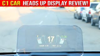 REAL Car Headsup Display C1 HUD Review GPS Speed Direction RPM Voltage OBD2 Wiiyii XTOBD [upl. by Barabas69]