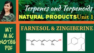 Terpene And Terpenoid Part 4Farnesol And Zingiberene Natural ProductsMsc Chemistry Notes PDF [upl. by Rillis]