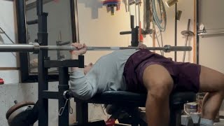 Benching the bar for 100 reps 45lbs [upl. by Eibber]