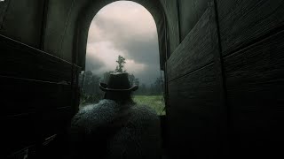 Ride a horse carriage in the rain and stop to enjoy the stormy sky  RDR2 ASMR [upl. by Esorylime]