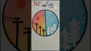 Tiktok Cold vs hot challenge shorts drawing colourartisthere70tiktok [upl. by Harrak]