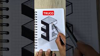 Dibujos 3D 🔥 Como Dibujar en 3D la LETRA E arte shorts [upl. by Atnauqal684]