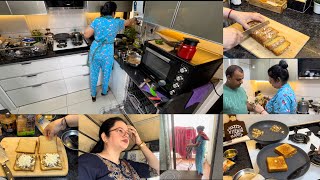 Morning Kitchen Cleaning Routine  Mushroom Sandwich Lunch Eggless Almond Orange Cake Recipe [upl. by Jobey521]