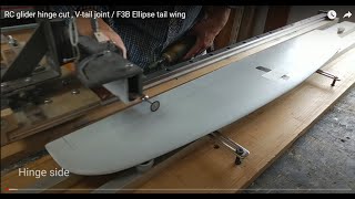 RC glider hinge cut  Vtail joint  F3B Ellipse tail wing [upl. by Pollack]