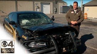 County Sheriff Hits Deer with Squad Car [upl. by Eladal]