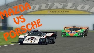 Assetto Corsa  Mazda 787b VS Porsche 962  Le Mans [upl. by Elleined818]