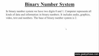 Binary Number System Hindi [upl. by Eimyaj]