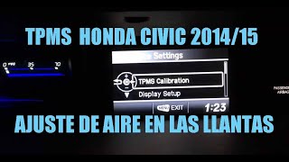 TPMS Honda Civic 2014 calibración de aire en las llantas [upl. by Airdnahc]