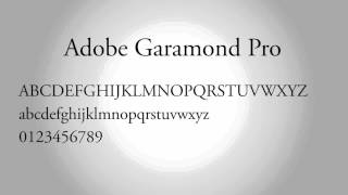 Adobe Garamond Pro Font [upl. by Elleneg]