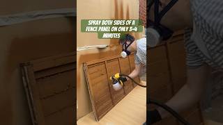 How to paint both sides of a fence panel in 3 minutes Wagner electric fence sprayer [upl. by Krik]