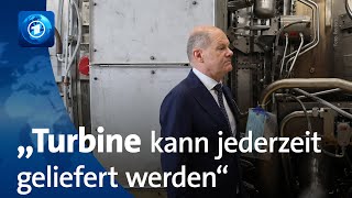 Gasstreit Scholz besichtigt NordStreamTurbine [upl. by Ecneralc]