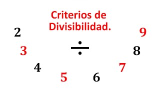 Criterios de Divisibilidad Del 2 al 9 Completo [upl. by Aihtenyc]