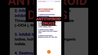 Antithyroid Drugs Classification pharmacology pharmacy antithyroid [upl. by Kristyn]