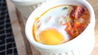 SAUSAGE RAMEKINS WITH VEGETABLES AND EGG  RECIPE [upl. by Serica]