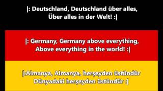 Almanya Milli Marşı  National anthem of Germany DEENTR lyrics [upl. by Deehan538]