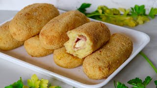 POTATO CROQUETTE FILLED WITH HAM AND CHEESE [upl. by Gratt]