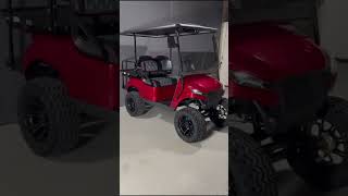 2023 Red Navitas Storm Electric Golf Cart  3036mph Top Speed  Metallic Seats [upl. by Ahsiekim]