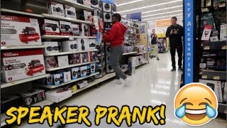 INTENSE WALMART SPEAKER PRANK  KICKED OUT [upl. by Anrim980]