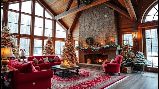 Christmas Jazz Instrumental Music 2025 amp Warm Fireplace Sounds🔥Cozy Christmas Coffee Shop Ambience [upl. by Yema426]