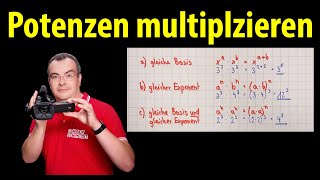 Potenzen multiplizieren  ganz einfach erklärt  Lehrerschmidt [upl. by Ailefo]