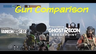 Rainbow Six Siege Vs Ghost Recon Breakpoint  Weapon Comparison Xbox One [upl. by Yramanna]