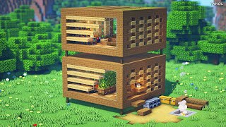 ⚒️Minecraft Tutorial  How To Build a Survival Wooden Modern House [upl. by Casie828]