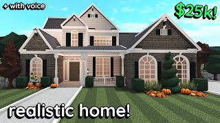 25k Realistic Bloxburg House Build 2 Story Modern Tutorial WITH VOICE [upl. by Ahseneuq395]