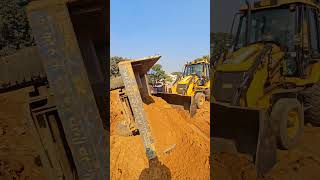 Jcb3dx backhoe and swaraj744 tractor automobile jcbvideo construction excavator jcb tractor [upl. by Grefer]