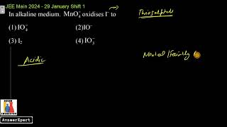 In alkaline medium MnO4 oxidises I to [upl. by Leelah]