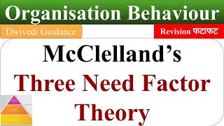 McClellands Need Theory Three Need Factors theory Motivation theory Organisational Behaviour OB [upl. by Nolrac]