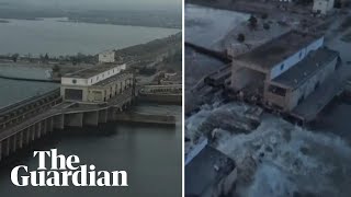 Before and after dam collapse near Ukraines Kherson [upl. by Annayi]