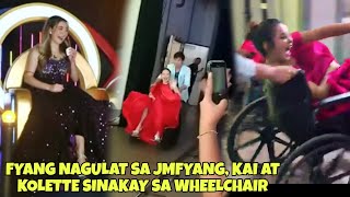 FYANG NAGULAT SA JMFYANG KAI AT KOLETTE SINAKAY SA WHEELCHAIR Behind the Scene [upl. by Ahsiemak]