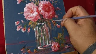 cómo pintar rosas manchas impresionistas PINTURA OLEO pintura impresionista [upl. by Ruamaj]