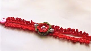 Como tejer una pulsera  How to crochet a bracelete [upl. by Vincelette]