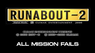 PSX HD RUNABOUT 2  ALL MISSION FAILS amp GAME OVERS [upl. by Erasmus]