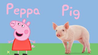 Peppa Pig Characters  Peppa Pig Characters in Real life  Learn Animals With Peppa And George [upl. by Seko]