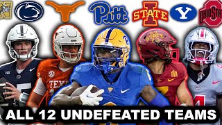 Ranking Every Undefeated Team Left In College Football 112 [upl. by Atteuqehs]