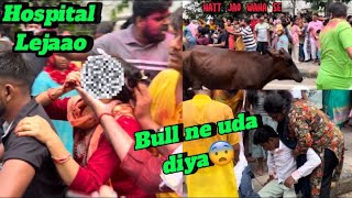 Ganpati Visarjan 2024🙏🏻 Bulls🐂Attack the Crowd🤕 Vlog 73  Anurag Chettri Vlogs [upl. by Emoraj]