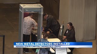 Metal detectors now installed at Hawaii State Capitol [upl. by Claudian]