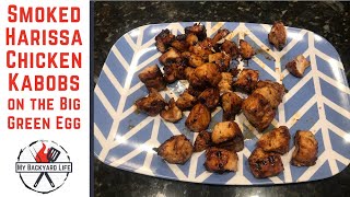 Smoked Harissa Chicken Kabobs on The Big Green Egg or Kamado Joe [upl. by Bornie]