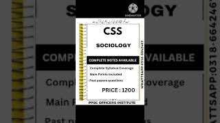 notes for CSS sociology test CSS sociology test preparation [upl. by Lilahk752]