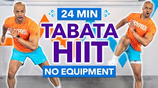 24 MIN TABATA HIIT Full Body INTENSE No Equipment Sweaty Cardio Workout 400 Calories [upl. by Neleh577]