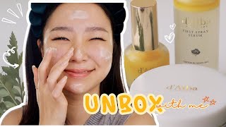 dAlba Unboxing Amazon’s best seller face mist First Spray Serum and MORE [upl. by Aimas]