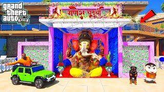 Franklin amp Shinchan Celebrating Ganesh Utsav In GTA 5  JNK GAMER [upl. by Anilok]